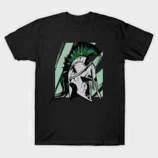 Gritty Spartan Helment Illustration T-Shirt